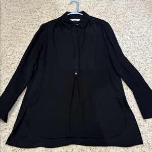 Vince 100% silk black Button Shirt tunic XS